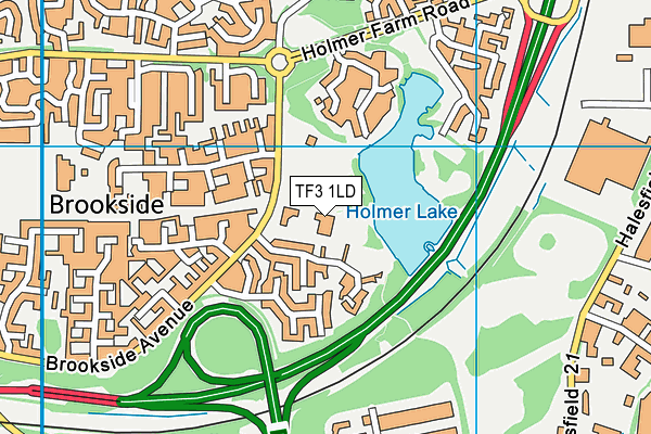 TF3 1LD map - OS VectorMap District (Ordnance Survey) TF3 1LD map - OS VectorMap District (Ordnance Survey)