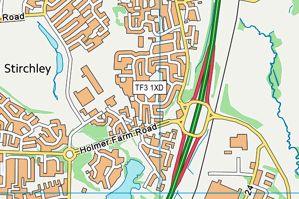 TF3 1XD map - OS VectorMap District (Ordnance Survey) TF3 1XD map - OS VectorMap District (Ordnance Survey)