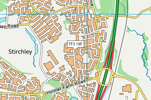 TF3 1XF map - OS VectorMap District (Ordnance Survey) TF3 1XF map - OS VectorMap District (Ordnance Survey)