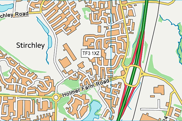 TF3 1XZ map - OS VectorMap District (Ordnance Survey) TF3 1XZ map - OS VectorMap District (Ordnance Survey)