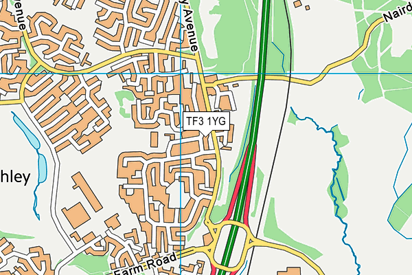 TF3 1YG map - OS VectorMap District (Ordnance Survey) TF3 1YG map - OS VectorMap District (Ordnance Survey)