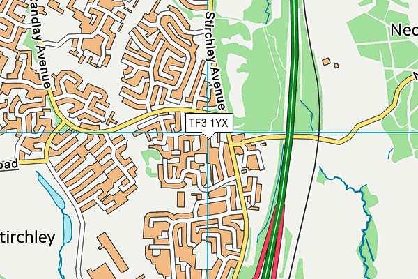 TF3 1YX map - OS VectorMap District (Ordnance Survey) TF3 1YX map - OS VectorMap District (Ordnance Survey)