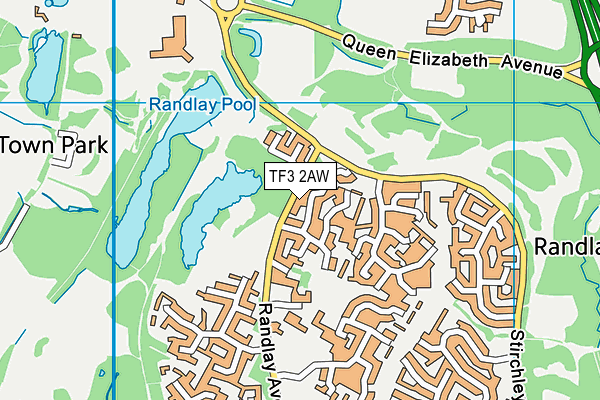 TF3 2AW map - OS VectorMap District (Ordnance Survey) TF3 2AW map - OS VectorMap District (Ordnance Survey)