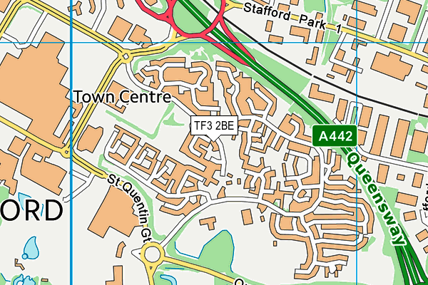 TF3 2BE map - OS VectorMap District (Ordnance Survey) TF3 2BE map - OS VectorMap District (Ordnance Survey)