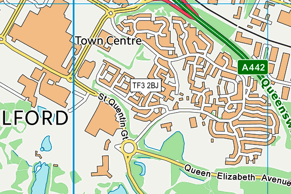 TF3 2BJ map - OS VectorMap District (Ordnance Survey) TF3 2BJ map - OS VectorMap District (Ordnance Survey)