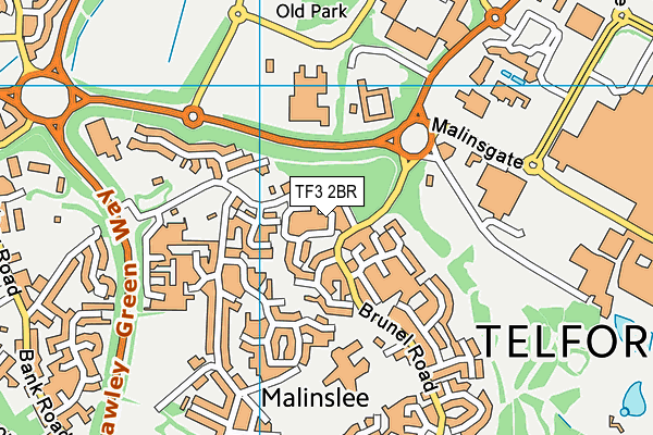 TF3 2BR map - OS VectorMap District (Ordnance Survey) TF3 2BR map - OS VectorMap District (Ordnance Survey)