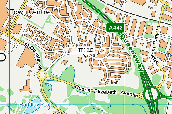TF3 2JZ map - OS VectorMap District (Ordnance Survey) TF3 2JZ map - OS VectorMap District (Ordnance Survey)