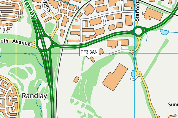 TF3 3AN map - OS VectorMap District (Ordnance Survey) TF3 3AN map - OS VectorMap District (Ordnance Survey)