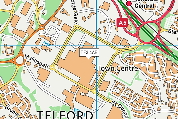 TF3 4AE map - OS VectorMap District (Ordnance Survey) TF3 4AE map - OS VectorMap District (Ordnance Survey)