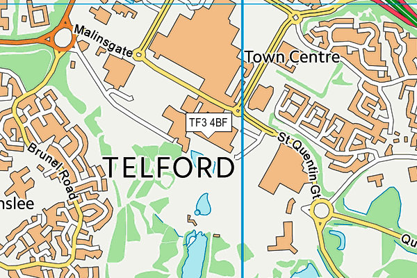 TF3 4BF map - OS VectorMap District (Ordnance Survey) TF3 4BF map - OS VectorMap District (Ordnance Survey)