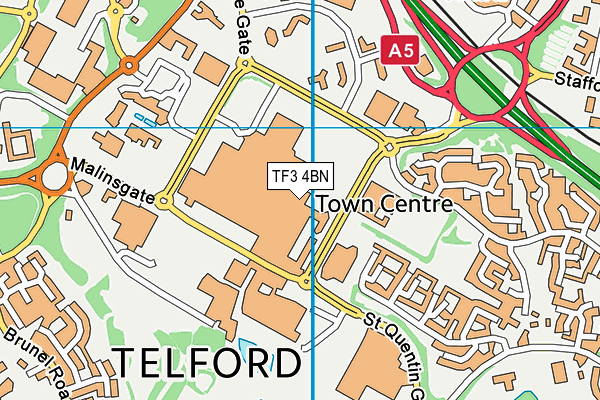 TF3 4BN map - OS VectorMap District (Ordnance Survey) TF3 4BN map - OS VectorMap District (Ordnance Survey)