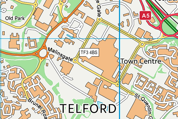 TF3 4BS map - OS VectorMap District (Ordnance Survey) TF3 4BS map - OS VectorMap District (Ordnance Survey)