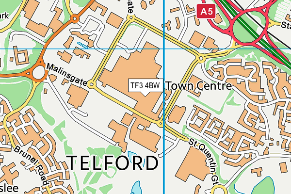 TF3 4BW map - OS VectorMap District (Ordnance Survey) TF3 4BW map - OS VectorMap District (Ordnance Survey)