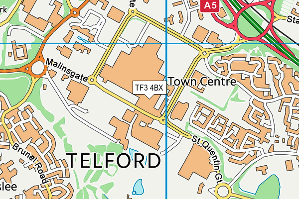 TF3 4BX map - OS VectorMap District (Ordnance Survey) TF3 4BX map - OS VectorMap District (Ordnance Survey)