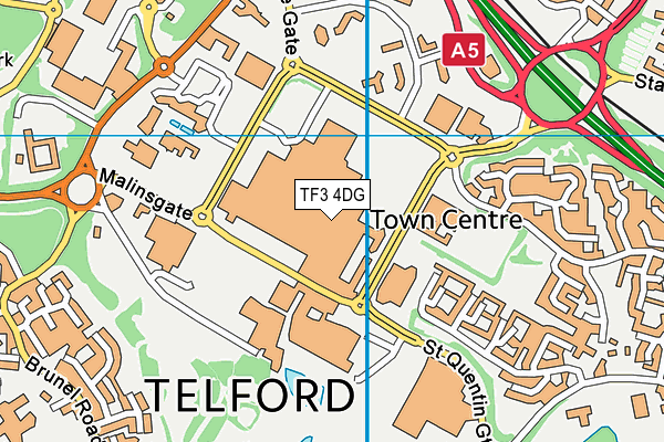 TF3 4DG map - OS VectorMap District (Ordnance Survey) TF3 4DG map - OS VectorMap District (Ordnance Survey)