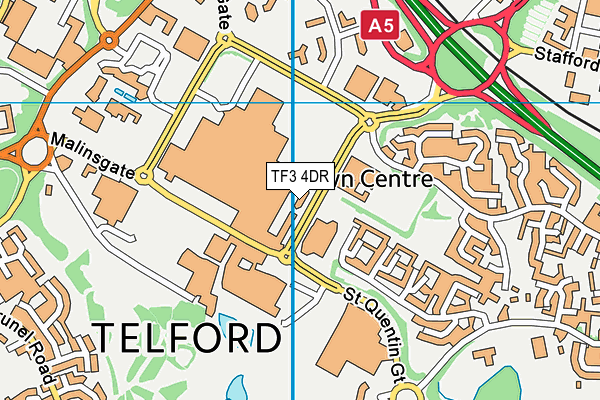 TF3 4DR map - OS VectorMap District (Ordnance Survey)