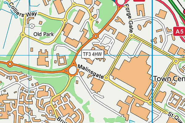 TF3 4HW map - OS VectorMap District (Ordnance Survey) TF3 4HW map - OS VectorMap District (Ordnance Survey)