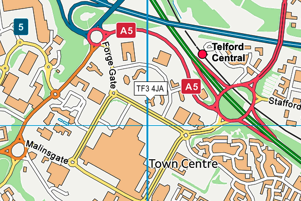 TF3 4JA map - OS VectorMap District (Ordnance Survey) TF3 4JA map - OS VectorMap District (Ordnance Survey)