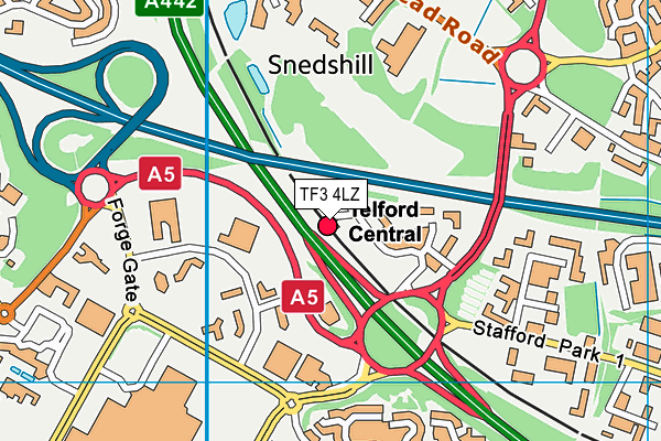 TF3 4LZ map - OS VectorMap District (Ordnance Survey)
