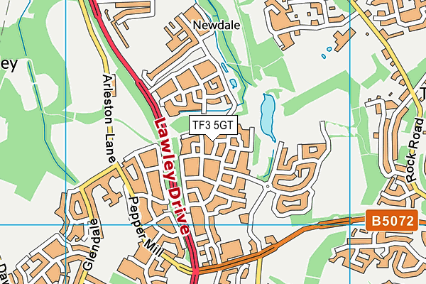 TF3 5GT map - OS VectorMap District (Ordnance Survey) TF3 5GT map - OS VectorMap District (Ordnance Survey)