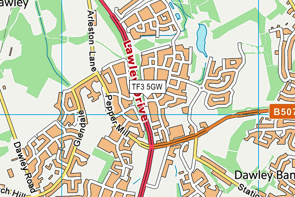 TF3 5GW map - OS VectorMap District (Ordnance Survey) TF3 5GW map - OS VectorMap District (Ordnance Survey)