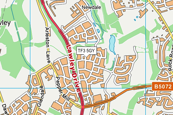 TF3 5GY map - OS VectorMap District (Ordnance Survey) TF3 5GY map - OS VectorMap District (Ordnance Survey)