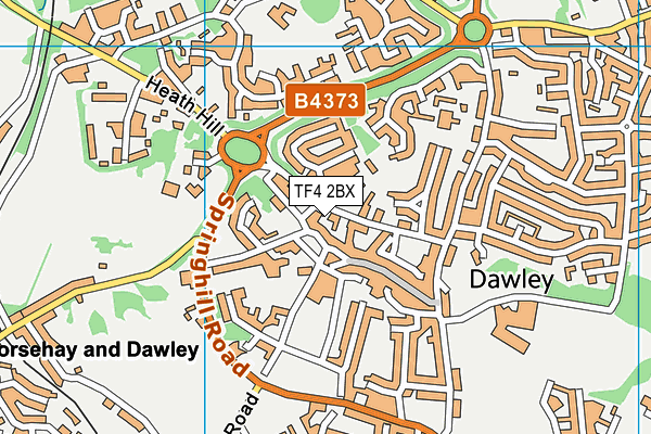 TF4 2BX map - OS VectorMap District (Ordnance Survey) TF4 2BX map - OS VectorMap District (Ordnance Survey)