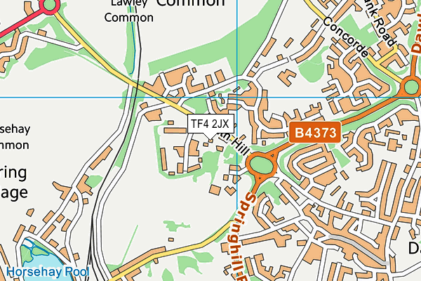 TF4 2JX map - OS VectorMap District (Ordnance Survey) TF4 2JX map - OS VectorMap District (Ordnance Survey)
