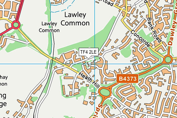 TF4 2LE map - OS VectorMap District (Ordnance Survey) TF4 2LE map - OS VectorMap District (Ordnance Survey)