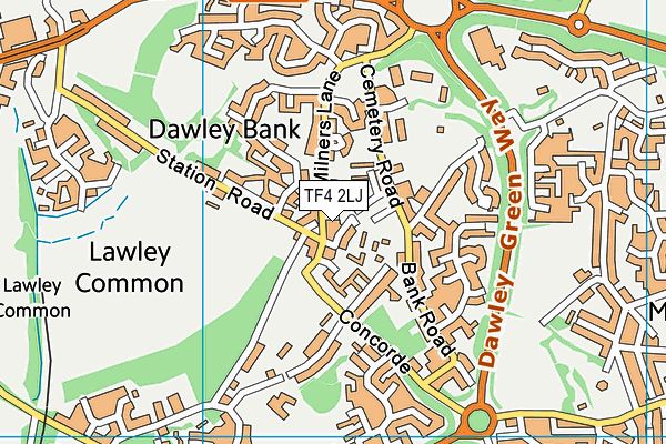 TF4 2LJ map - OS VectorMap District (Ordnance Survey) TF4 2LJ map - OS VectorMap District (Ordnance Survey)