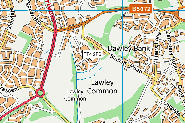 TF4 2PS map - OS VectorMap District (Ordnance Survey) TF4 2PS map - OS VectorMap District (Ordnance Survey)