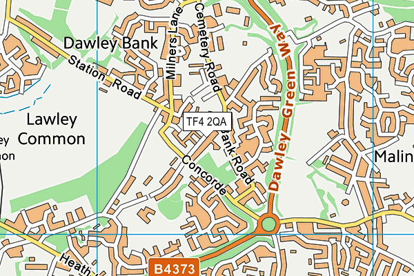 TF4 2QA map - OS VectorMap District (Ordnance Survey) TF4 2QA map - OS VectorMap District (Ordnance Survey)