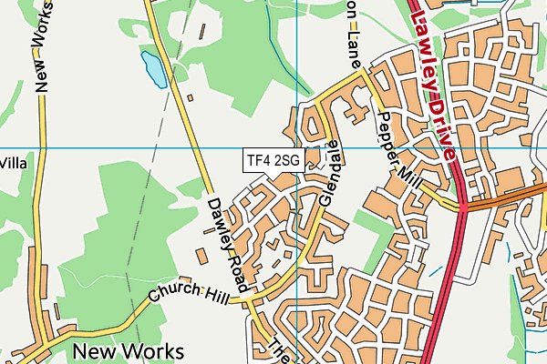TF4 2SG map - OS VectorMap District (Ordnance Survey) TF4 2SG map - OS VectorMap District (Ordnance Survey)