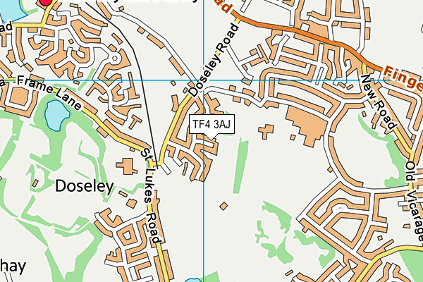 TF4 3AJ map - OS VectorMap District (Ordnance Survey) TF4 3AJ map - OS VectorMap District (Ordnance Survey)