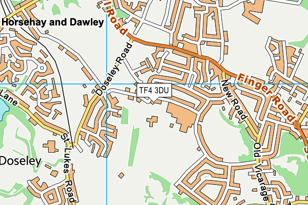 TF4 3DU map - OS VectorMap District (Ordnance Survey) TF4 3DU map - OS VectorMap District (Ordnance Survey)