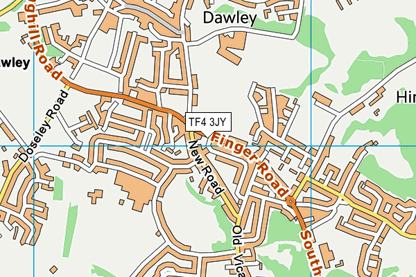 TF4 3JY map - OS VectorMap District (Ordnance Survey) TF4 3JY map - OS VectorMap District (Ordnance Survey)