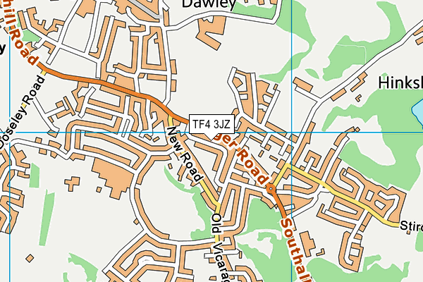 TF4 3JZ map - OS VectorMap District (Ordnance Survey) TF4 3JZ map - OS VectorMap District (Ordnance Survey)