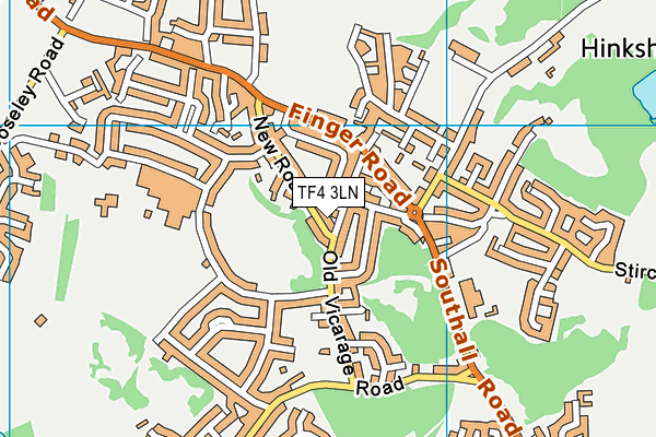 TF4 3LN map - OS VectorMap District (Ordnance Survey) TF4 3LN map - OS VectorMap District (Ordnance Survey)