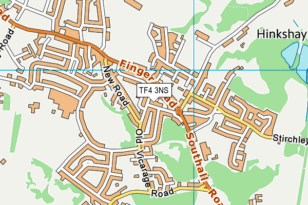 TF4 3NS map - OS VectorMap District (Ordnance Survey) TF4 3NS map - OS VectorMap District (Ordnance Survey)