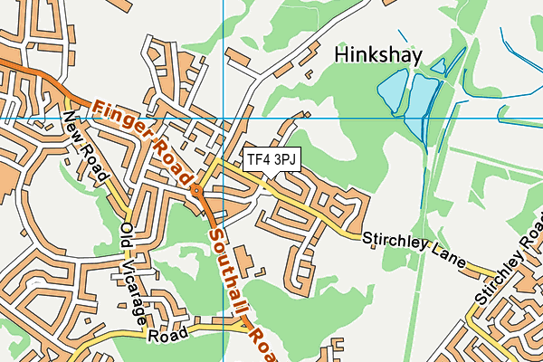 TF4 3PJ map - OS VectorMap District (Ordnance Survey) TF4 3PJ map - OS VectorMap District (Ordnance Survey)