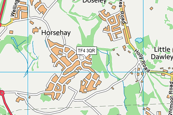 TF4 3QR map - OS VectorMap District (Ordnance Survey) TF4 3QR map - OS VectorMap District (Ordnance Survey)