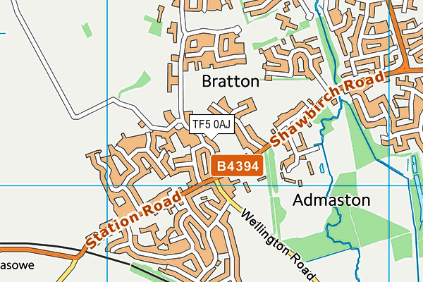 TF5 0AJ map - OS VectorMap District (Ordnance Survey)