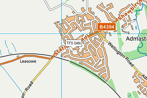 TF5 0AN map - OS VectorMap District (Ordnance Survey) TF5 0AN map - OS VectorMap District (Ordnance Survey)