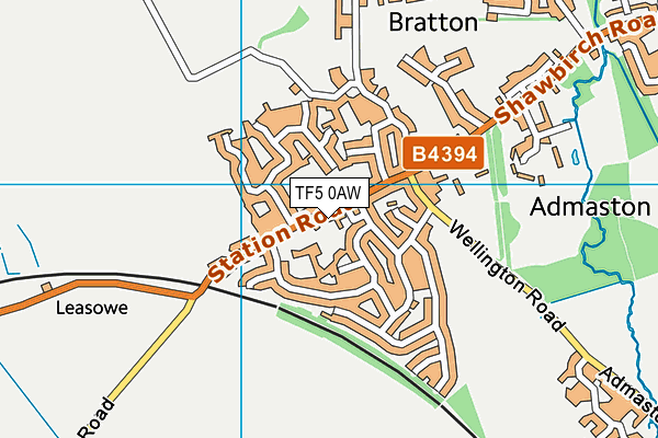 TF5 0AW map - OS VectorMap District (Ordnance Survey) TF5 0AW map - OS VectorMap District (Ordnance Survey)