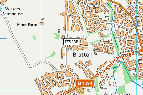 TF5 0DB map - OS VectorMap District (Ordnance Survey) TF5 0DB map - OS VectorMap District (Ordnance Survey)