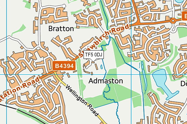 TF5 0DJ map - OS VectorMap District (Ordnance Survey) TF5 0DJ map - OS VectorMap District (Ordnance Survey)