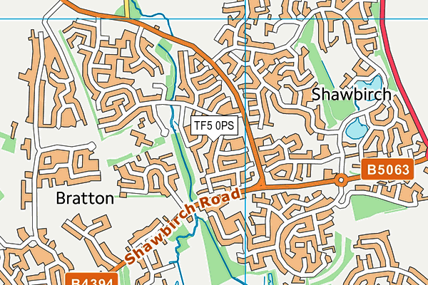 TF5 0PS map - OS VectorMap District (Ordnance Survey) TF5 0PS map - OS VectorMap District (Ordnance Survey)