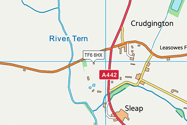 TF6 6HX map - OS VectorMap District (Ordnance Survey) TF6 6HX map - OS VectorMap District (Ordnance Survey)