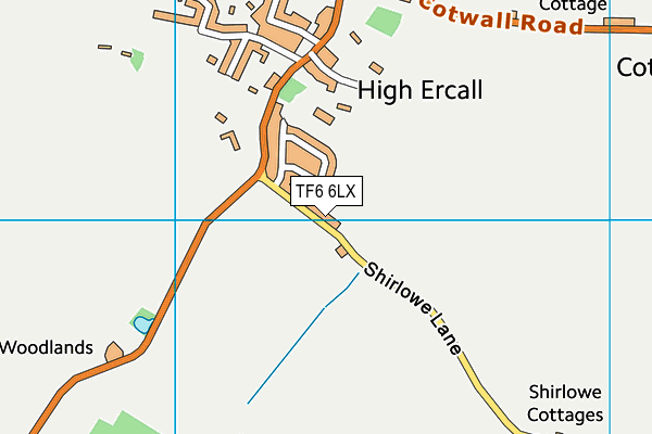 TF6 6LX map - OS VectorMap District (Ordnance Survey) TF6 6LX map - OS VectorMap District (Ordnance Survey)