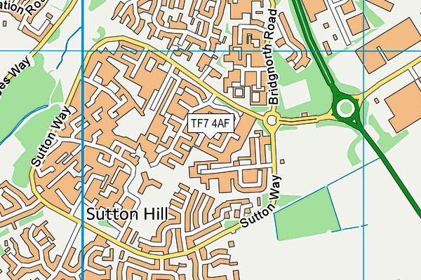 TF7 4AF map - OS VectorMap District (Ordnance Survey) TF7 4AF map - OS VectorMap District (Ordnance Survey)